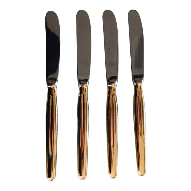 90's Present by Austria Vienna Gold Stainless Fruit Knives S/4 For Sale