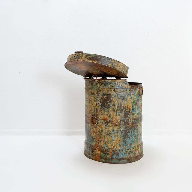 Vintage Metal Barrel, 1960s For Sale - Image 9 of 17