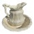 Vintage Victorian Style Iridescent Luster Glazed White Ceramic Pitcher and Basin - A Set For Sale