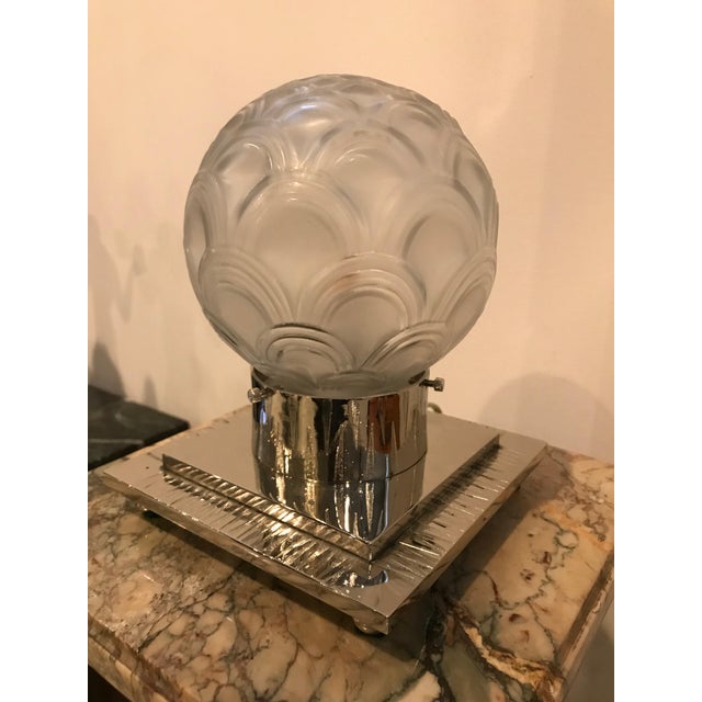 French Art Deco Table Lamp by Pierre D’avesn For Sale - Image 4 of 12