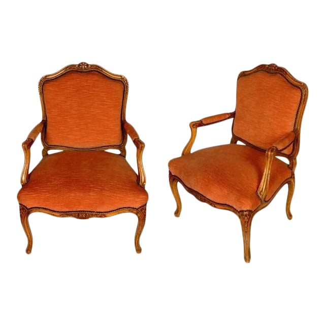 French Louis XV Style Fauteuils, circa 1940 - A Pair For Sale