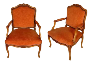 French Louis XV Style Fauteuils, circa 1940 - A Pair