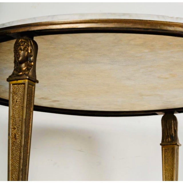 Late 19th Century Empire-Style Marble-Top Round Side Table For Sale - Image 11 of 11