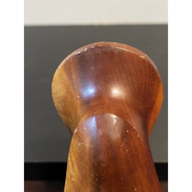 Brown Hand-Carved Myrtlewood Abstract Madonna Figure For Sale - Image 8 of 12