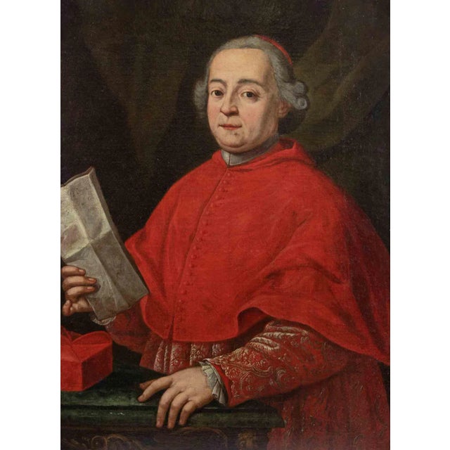Unknown, Cardinal with Missive, 17th Century, Oil on Canvas For Sale