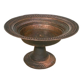 Antique Embossed and Ribbed Stand in Burnished Oriental Copper, 1800s For Sale