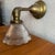 Antique Industrial Brass Wall Sconce With Holophane Glass Shade For Sale - Image 10 of 13