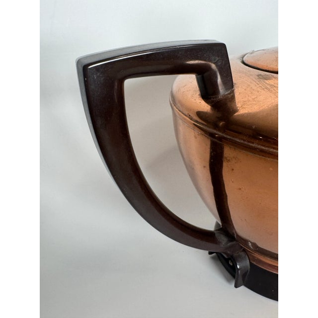 Vintage Mid Century Art Deco Style Copper Tea Pot For Sale - Image 10 of 12