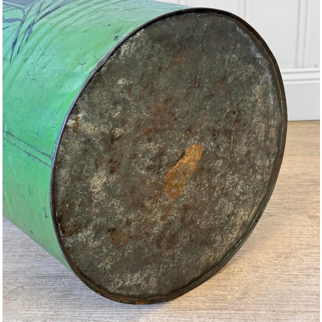 Antique 22" Farmhouse General Store Green Tin Flour Bin For Sale - Image 11 of 11