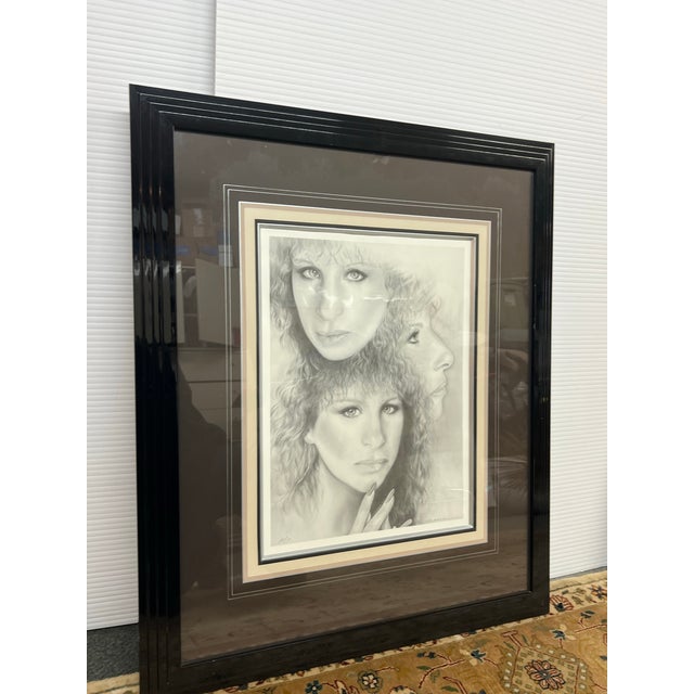 Drawing/Sketching Materials Moore Artist Proof Barbara Streisand Portrait, Signed For Sale - Image 7 of 11