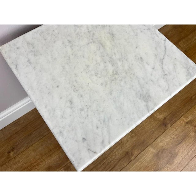 Antique French Walnut Bedside Table with Marble Top For Sale - Image 9 of 12