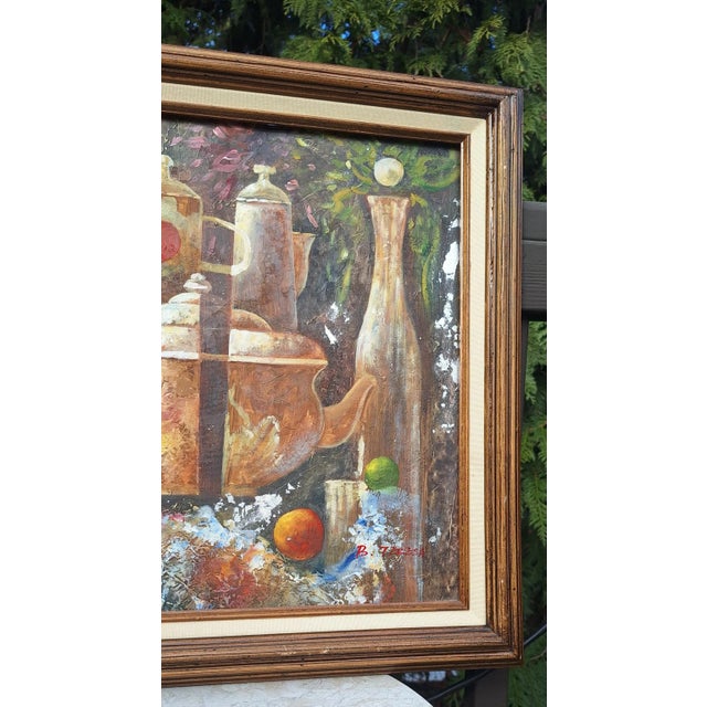 mos202629.99 Folk Art Abstract Still Life Oil Painting For Sale In Seattle - Image 6 of 12