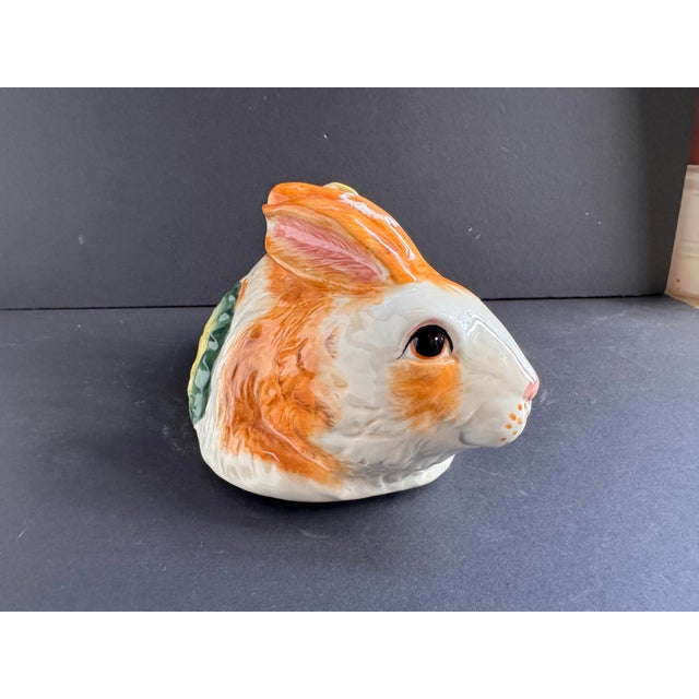 Pumpkin 1990s Fitz and Floyd Rabbit Tureen With Ladle For Sale - Image 8 of 12