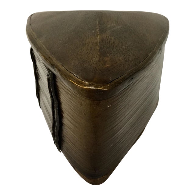 1980s Bamboo Artisan Art Trinket Box For Sale