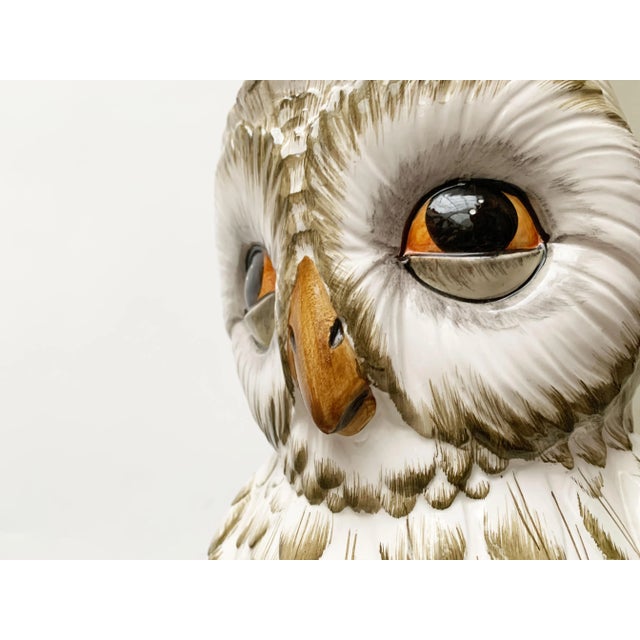 Vintage Italian Ceramic Owl Umbrella Stand For Sale - Image 5 of 18