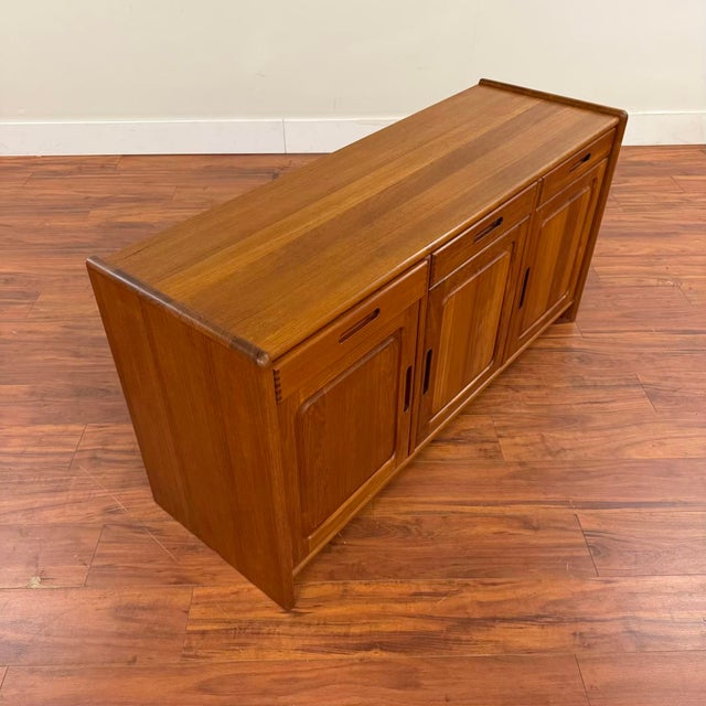 Danish Teak Vintage Plinth Base Sideboard For Sale - Image 4 of 13
