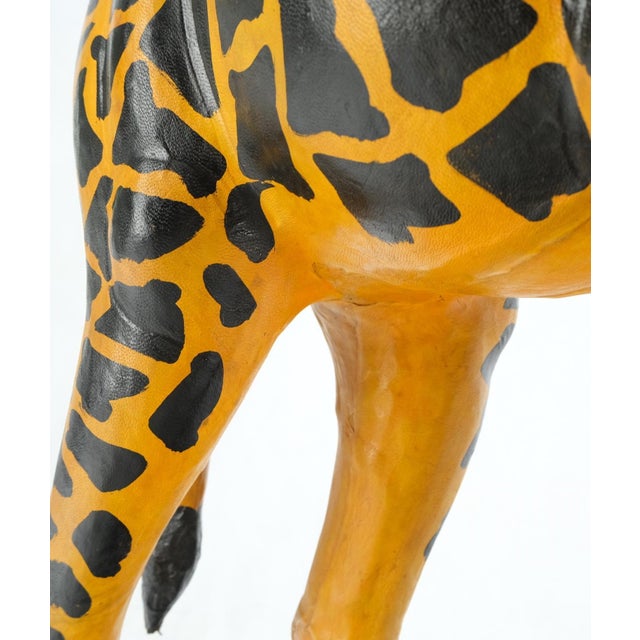 Large Tooled Leather Sculpture of a Giraffe For Sale - Image 15 of 16