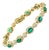 8 ct Natural Brazilian Emerald & 4.5 Ct Diamond Tennis Bracelet 14 Karat Gold For Sale