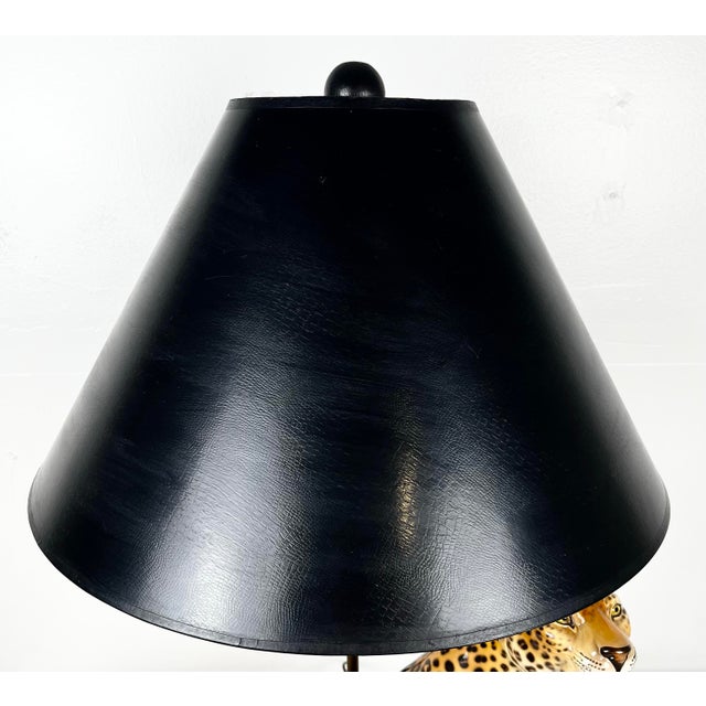 Mid Century Ceramic Leopard Lamp For Sale - Image 11 of 12