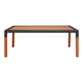 Tommy Metal and Wood Patio Coffee Table - Black/Natural For Sale