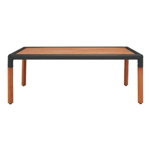 Tommy Metal and Wood Patio Coffee Table - Black/Natural