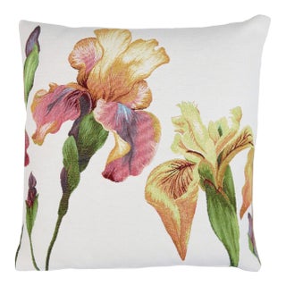 Summer Iris Tapestry Cushion With Feather Filler - 46 X 46cm For Sale