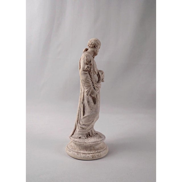 Plaster Saint Joseph Holding the Fleur-de-Lis and the Infant Jesus, 1800s For Sale - Image 5 of 11