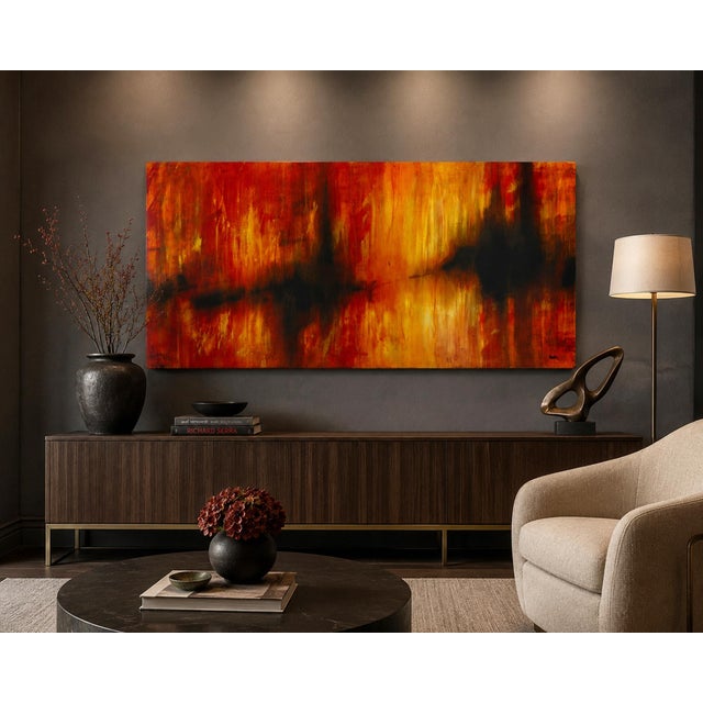 A compelling contemporary abstract painting by Rick Hobbs titled “Rehearsal,” executed in 2008 in acrylic on board. This...