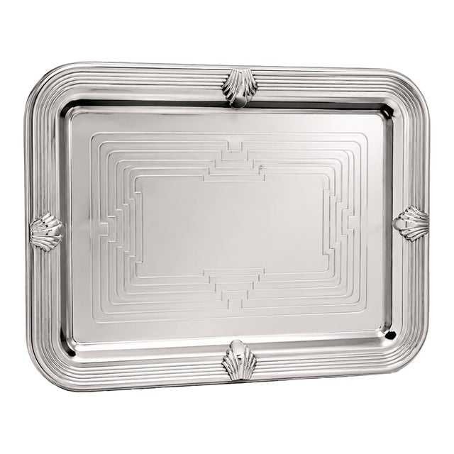 Vintage Towle Silverplate Seashell Art Deco Coastal Tray For Sale