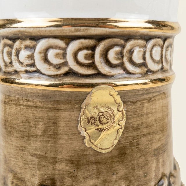 Vintage Italian Ceramic Column Lamp from Capodimonte, 1970 For Sale - Image 12 of 14