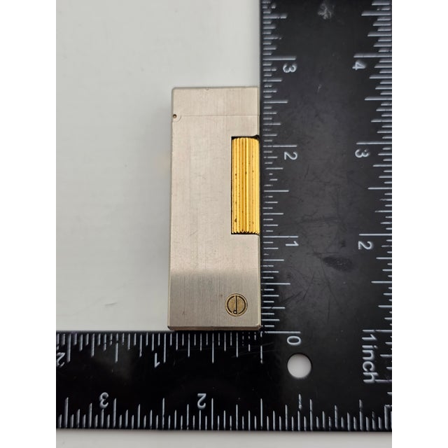 Rare Vintage Dunhill Coral Gas Lighter D Logo Silver Gold No Box Very Good Cond. For Sale - Image 14 of 14
