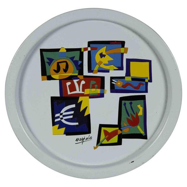 Italian Porcelain Plate by Ugo Nespolo, Late 20th Century For Sale - Image 5 of 5