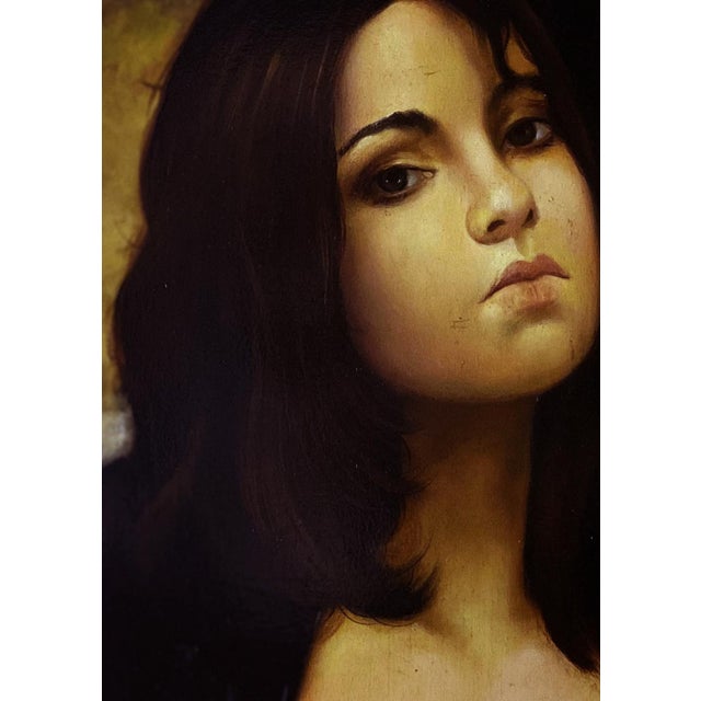 Ciro Pace, Female Portrait, Oil Painting, 1988, Framed For Sale - Image 3 of 6