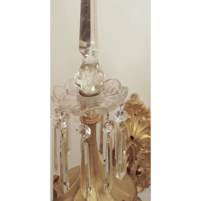 Metal 19th Century English Gilt Brass and Crystal Neoclassical Style Sconces - A Pair For Sale - Image 7 of 11