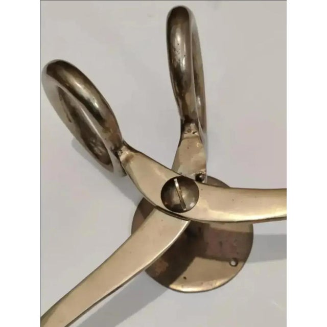 Art Deco Vintage Brass Decorative Ice Block Tongs Towel Bar For Sale - Image 3 of 10