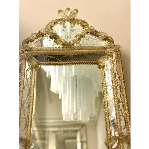 Mid-Century Venetian Murano Glass Mirror, 1960s For Sale - Image 10 of 16