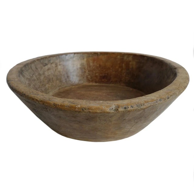 Vintage India Teak Wood Bowl For Sale - Image 4 of 4