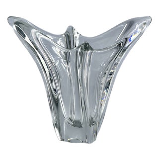 Vintage Sculptural Crystal Vase from Daum, France, 1970s For Sale