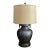 Visual Comfort Bronze Finish Metal Urn Lamp With Burlap Drum Shade For Sale