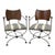 Metal Savonarola Campaign Style Iron / Steel X-Base Chairs Greek Key Upholstery - Pair For Sale - Image 7 of 7