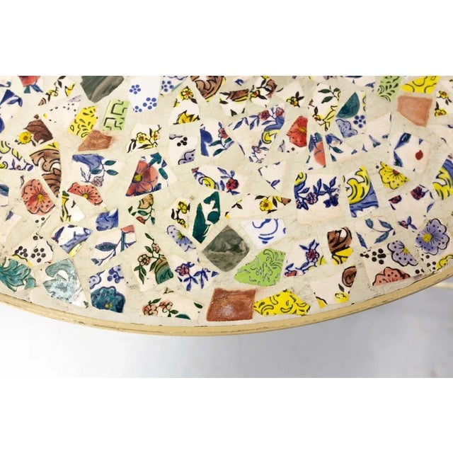 1970s Mid-Century French Iron Mosaic Chair and Table, 1970s, Set of 2 For Sale - Image 5 of 12
