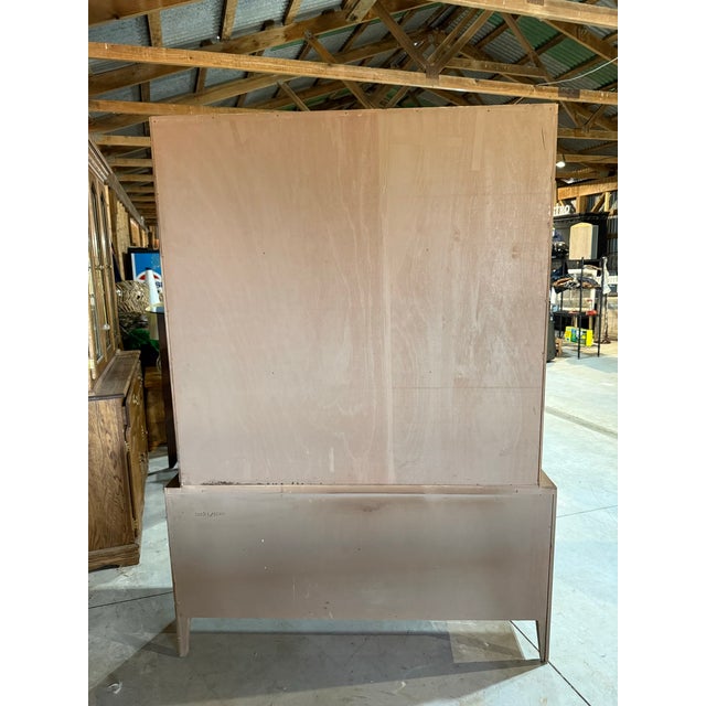 1960s Mid Century Modern Walnut & Cane Hutch For Sale - Image 15 of 16