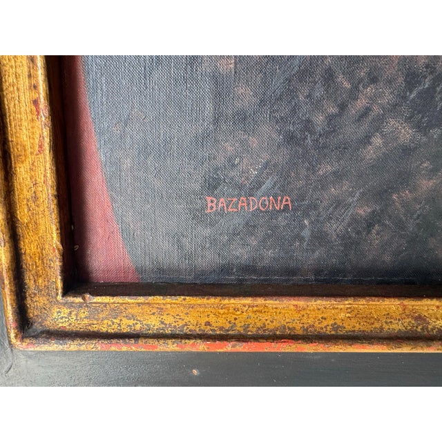 Copper 1960s John Bazadona Still Life Oil on Canvas Painting, Signed & Framed For Sale - Image 8 of 12