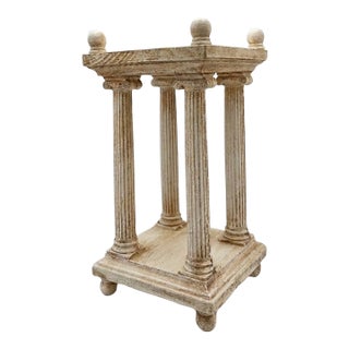 Italian Neoclassical Manner Grand Tour Revival Style Carved & Painted Architectural Miniature Temple For Sale