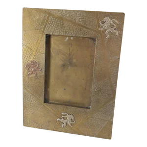 Early 20th Century Arts and Crafts Bronze Mixed Metal Picture Frame
