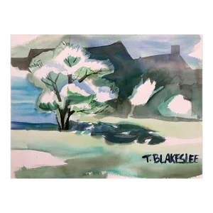 1960s Tina Blakeslee Spring Landscape Painting