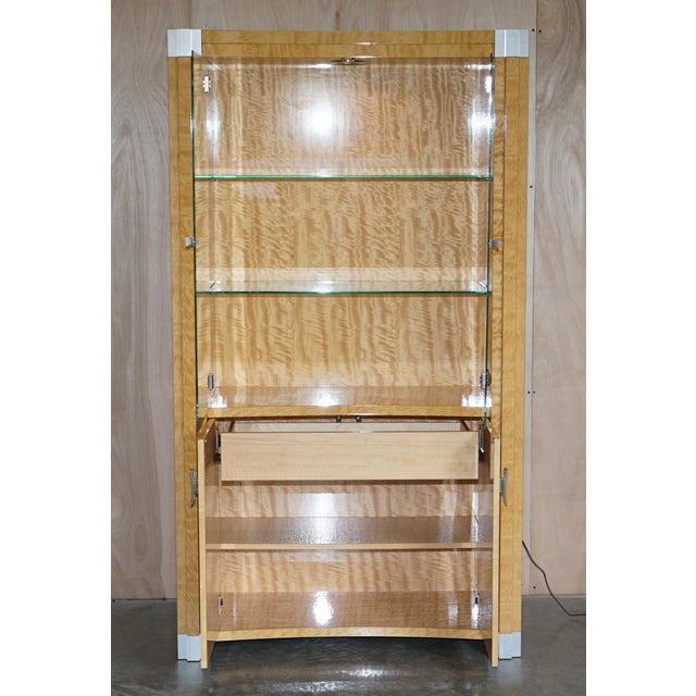 Burr, Satinwood & Chrome Drinks Display Cabinet from Giorgio Collection For Sale - Image 10 of 15