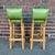 Ranch Oak Pair of Rustic Green Leather Bar Stools by Ranch Oak For Sale - Image 4 of 12