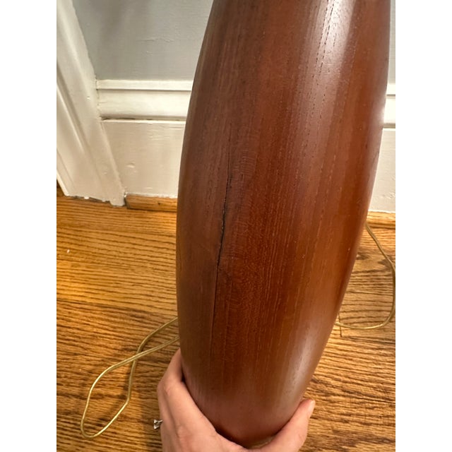 1960s Mid-Century Modern Teak Table Lamp Pair For Sale - Image 4 of 4