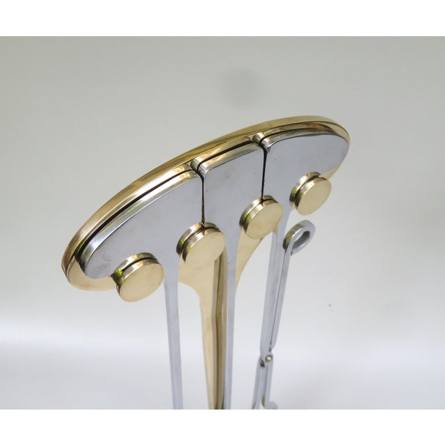1970s Exceptional Fireplace Cutlery, 70s, Brass, Chrome -Plated, 1970s For Sale - Image 5 of 18